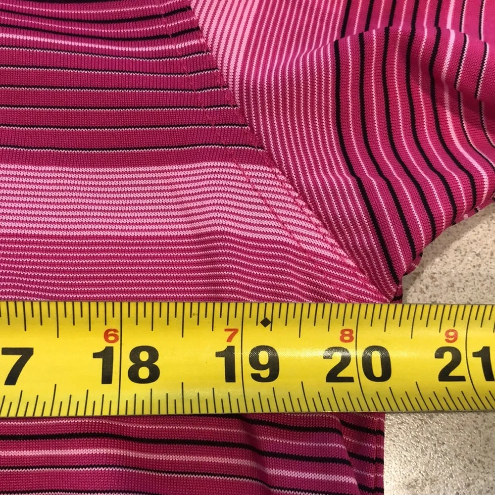 PGA TOUR PRO SERIES MENS STRIPED POLO SHIRT PINK SIZE MEDIUM NEW WITH TAGS - Picture 9 of 11